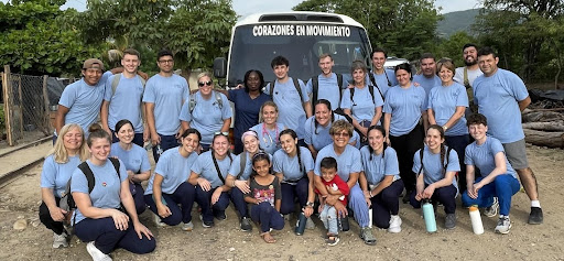 Salus students posing for a group shot while volunteering in Guatemala