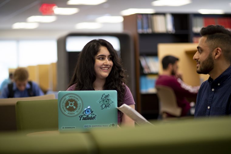 Students Studying in Library