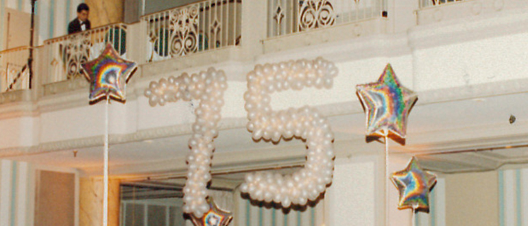 75th Celebration balloons