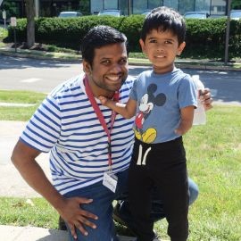 Father and son at Adaptive Sports Day