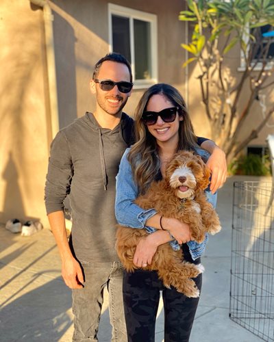 Amanda Kaufmann, her boyfriend, and their dog