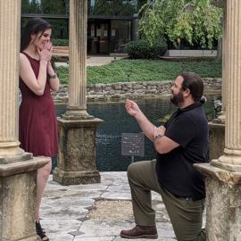 Ashley Senss Joyce proposal at gazebo