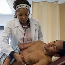 Brittney Hamlett working with a patient