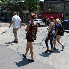 Orientation and Mobility Students Practice Hands-On Training