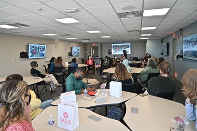 BLVS students in a classroom during orientation