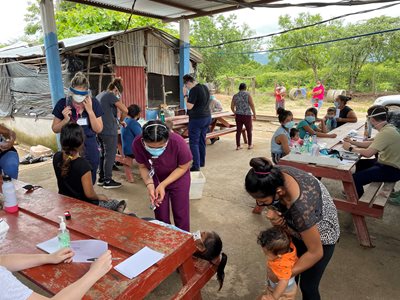 PA students examining children