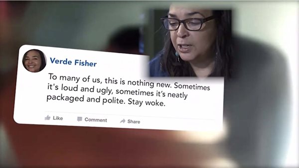 Screenshot of documentary Facebook comment reading, "To many of us, this is nothing new. Sometimes it's loud and ugly, sometimes it's neatly packaged and polite. Stay woke."