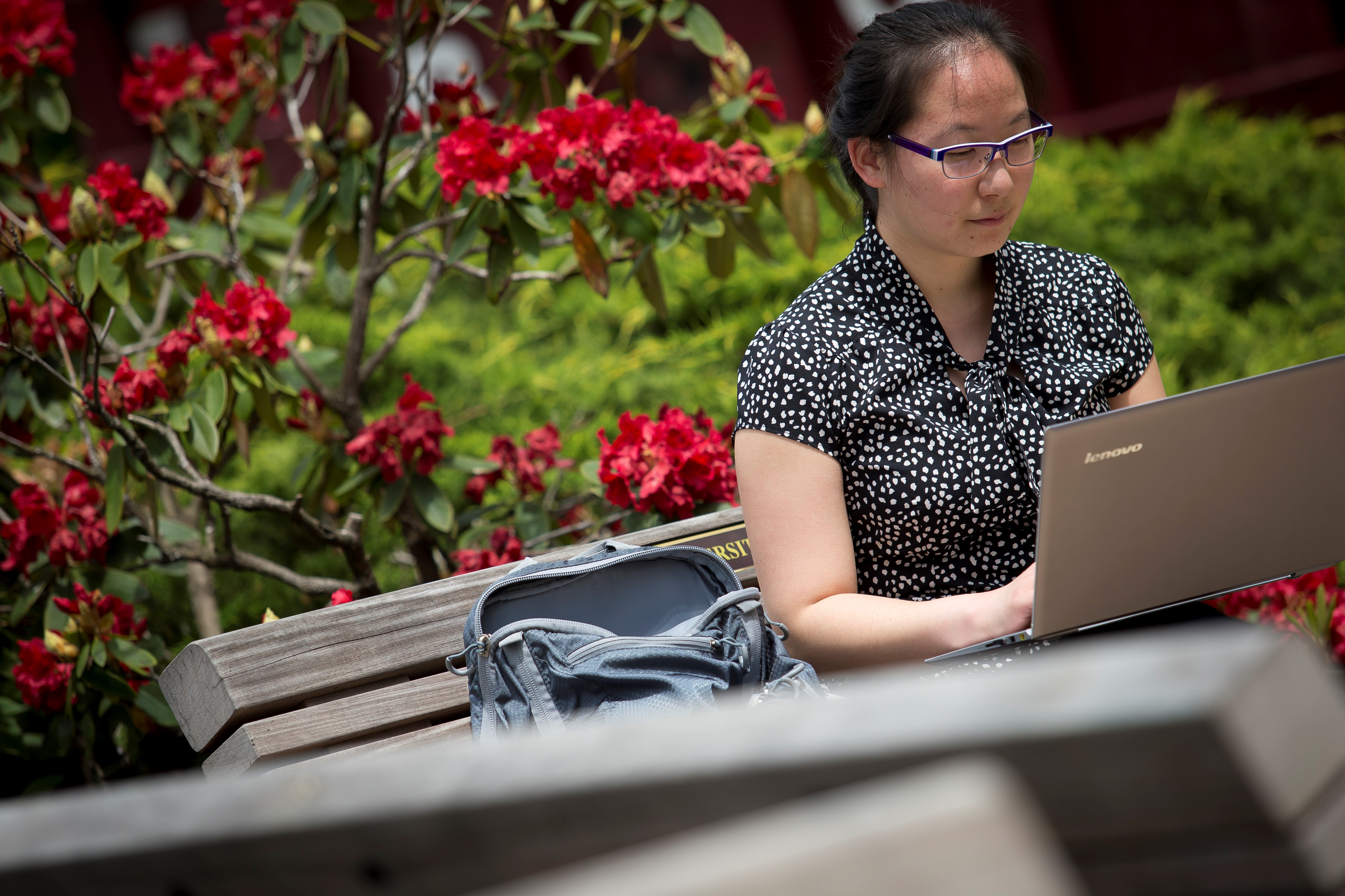 Student with computer