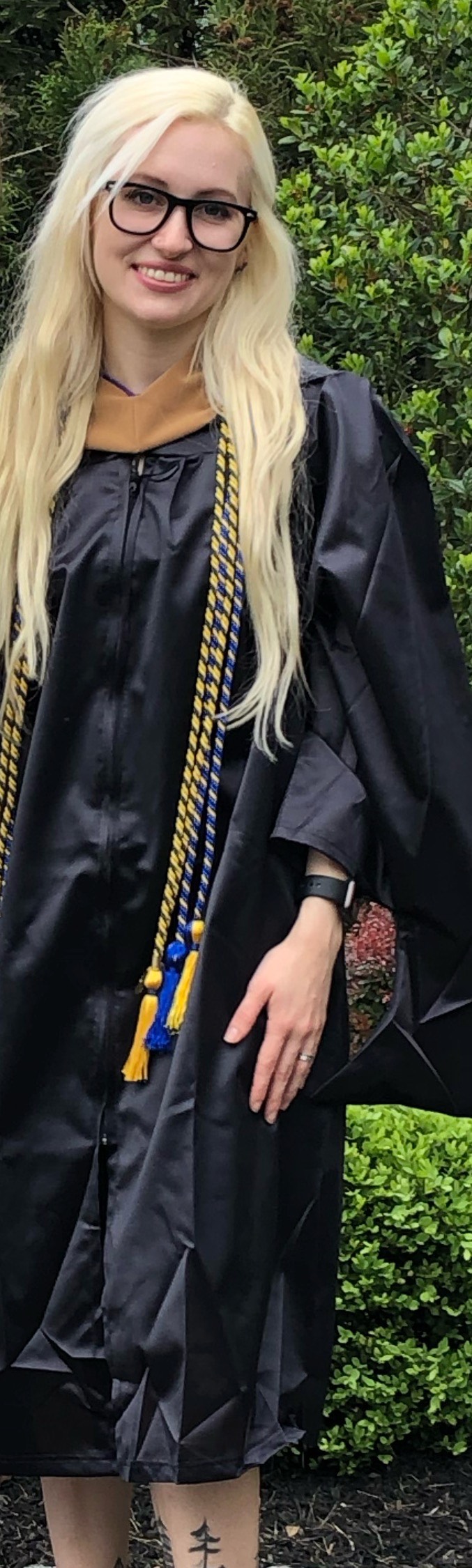 Jacqueline in her graduation regalia