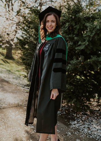 Gabrielle Murphey in her graduation regalia