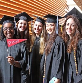 students in cap and gown