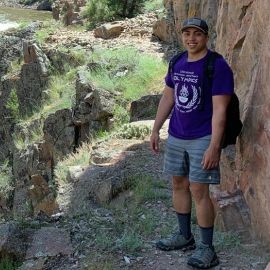 John Elkhoury hiking in the mountains