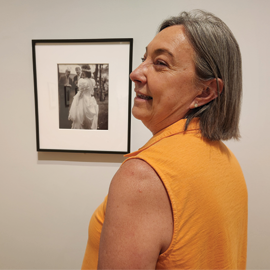 Dr. Jonette Owen Standing Alongside Her Photographer at the Art Museum 