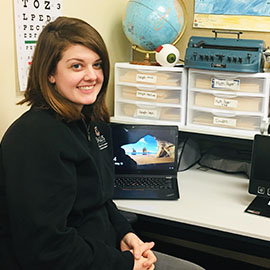 Lindsay Lee in a classroom