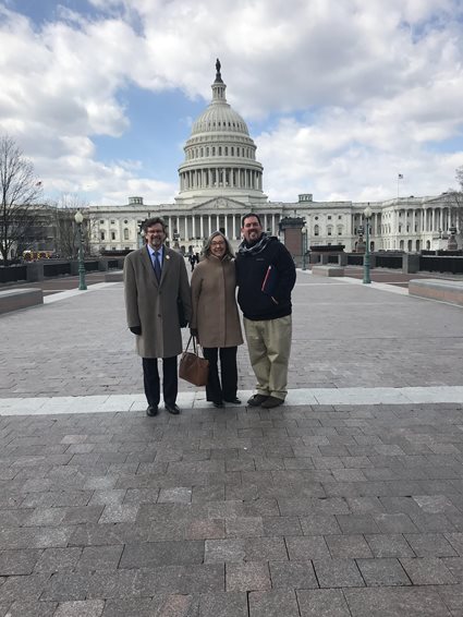 Bob Serianni, Jonnette Owen and Victor Bray at the capital