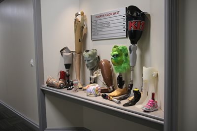 Wall display of prosthetics