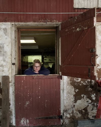 Tracy Offerdahl in her farmhouse