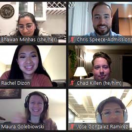 Screenshot of several OLE participants during the virtual event