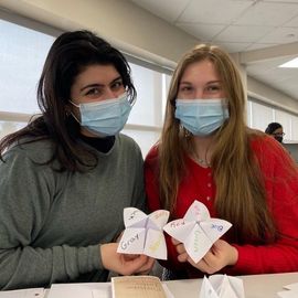 Two students at OT pajama day