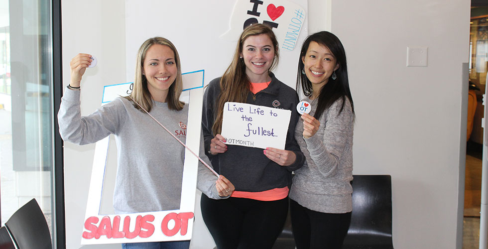 OT students holding signs