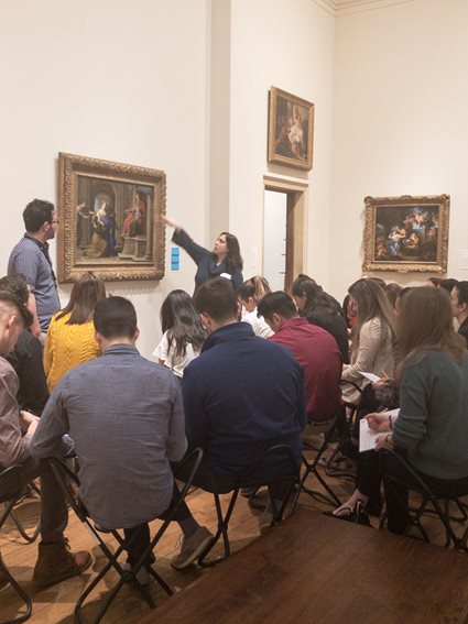 PA students looking at a painting at the Philadlephia Museum of Art