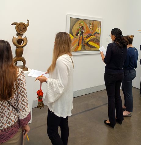 Students looking at art at the Philadelphia Museum of Art