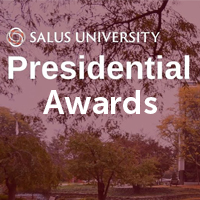 Graphic with the Salus University logo and text that says "Presidential Awards"