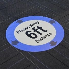 distance marker on floor