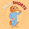 Sal's shorts graphic of sal holding a coffee mug with "Sal's shorts" written at the top