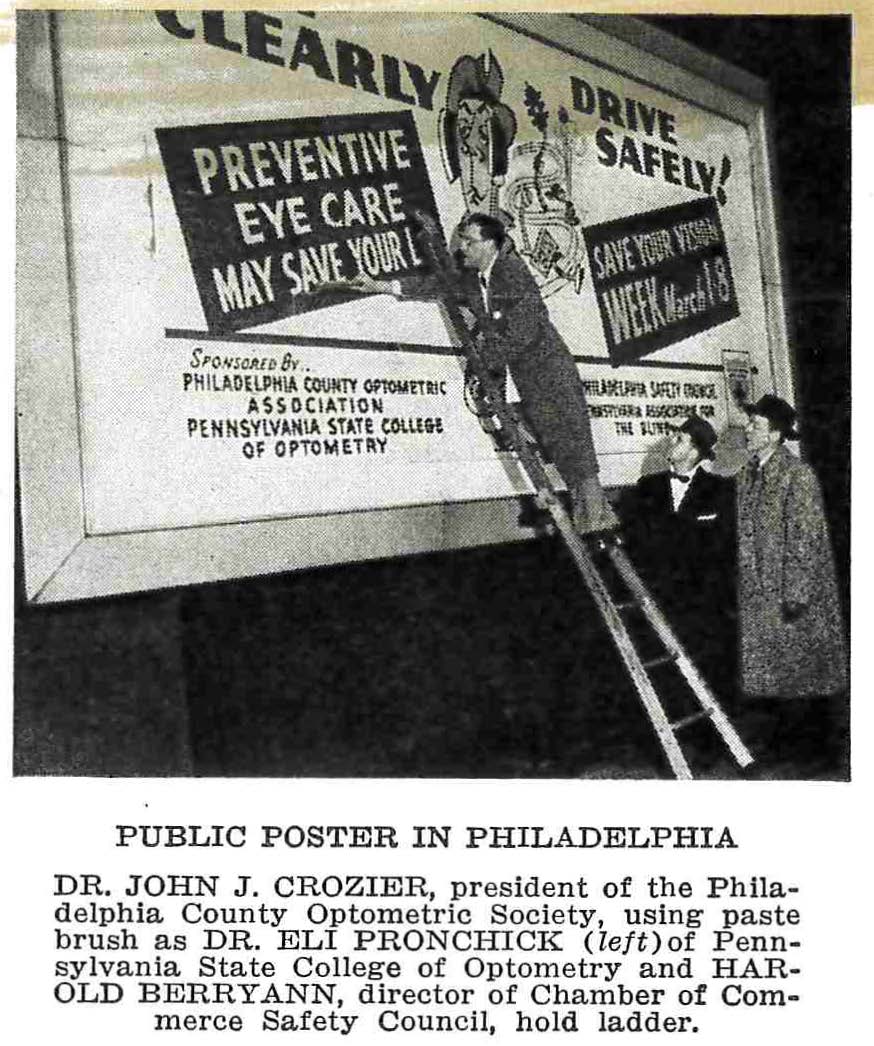  "Save Your Vision Week" 1953 billboard 