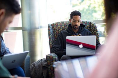 Student with laptop