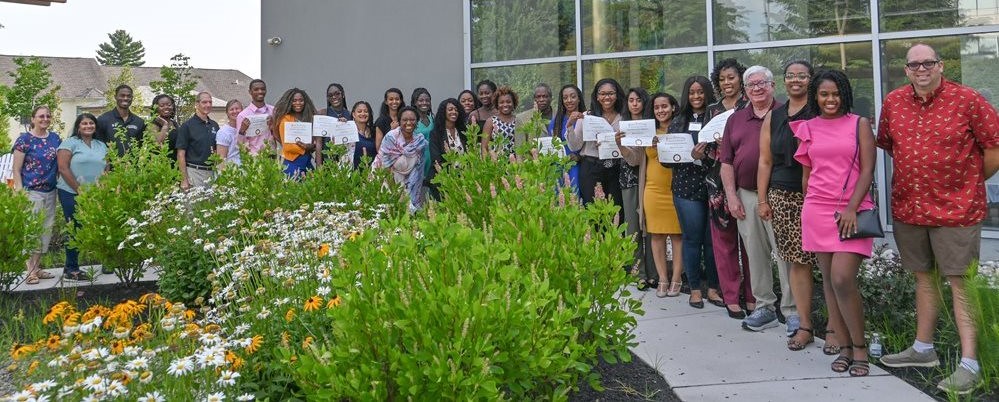 SEP group photo outside of the Hafter center