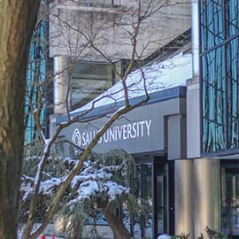 Winter at Salus University's Elkins Park campus