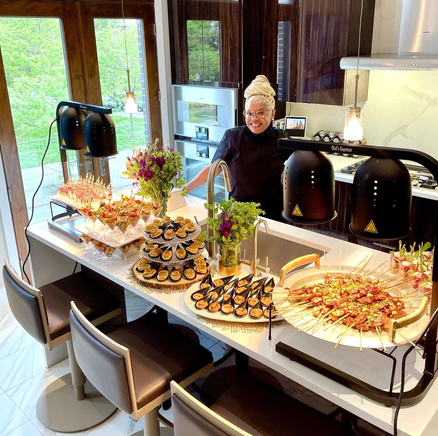 Shanae Johnson in her kitchen