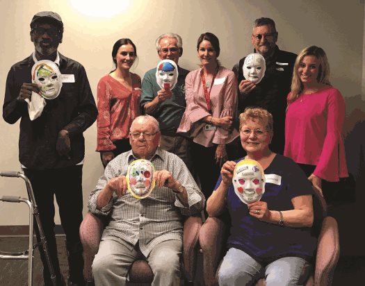 Support group photo with mask art projects