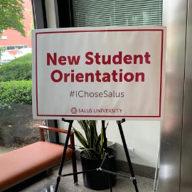 New Student Orientation sign