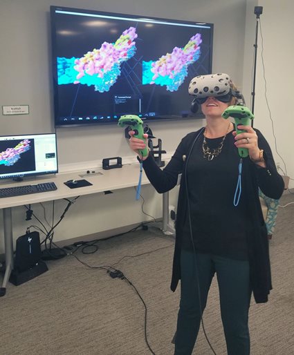 Brianna Brim using a VR headset