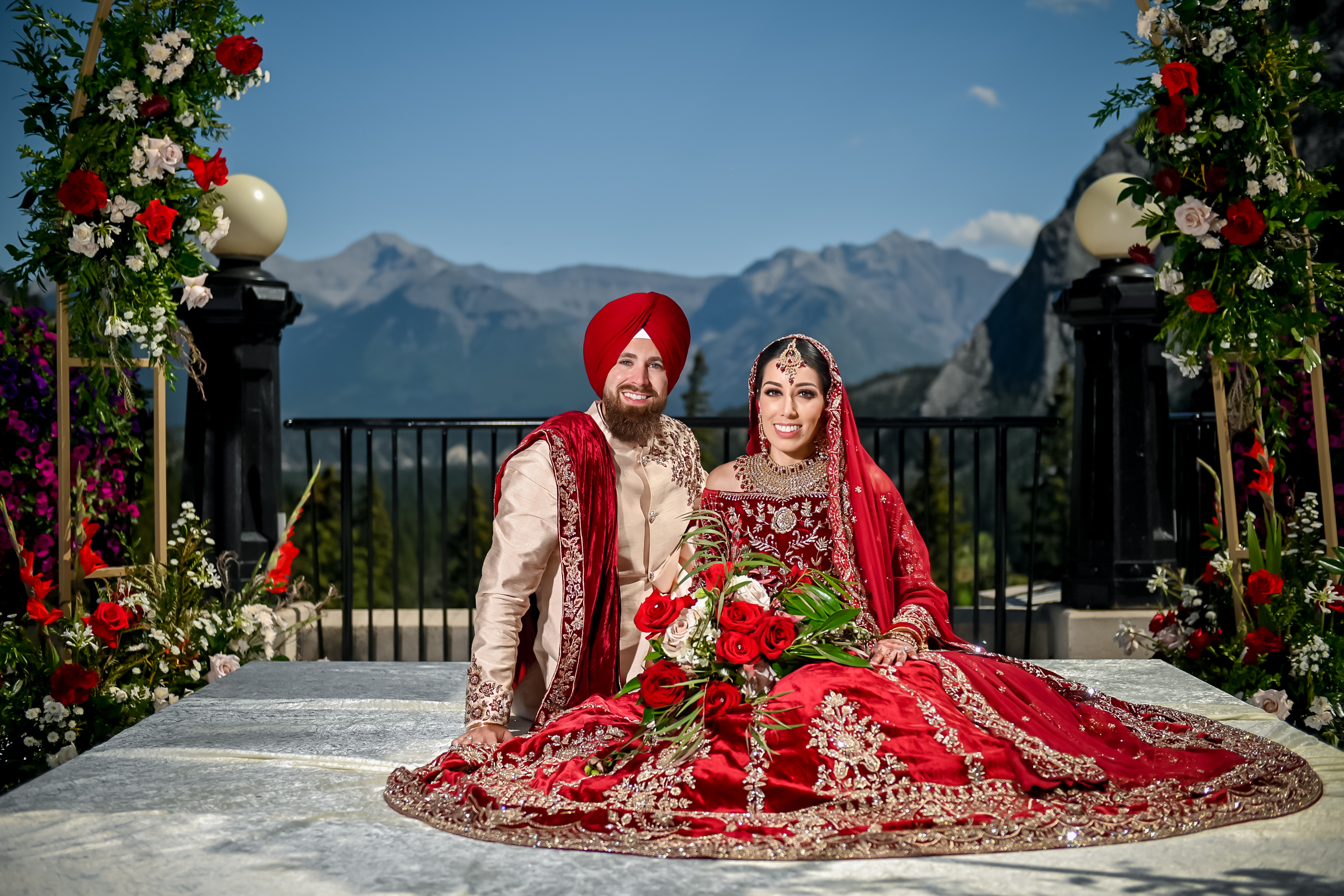 Akirta and Brendan in Sikh wedding garb