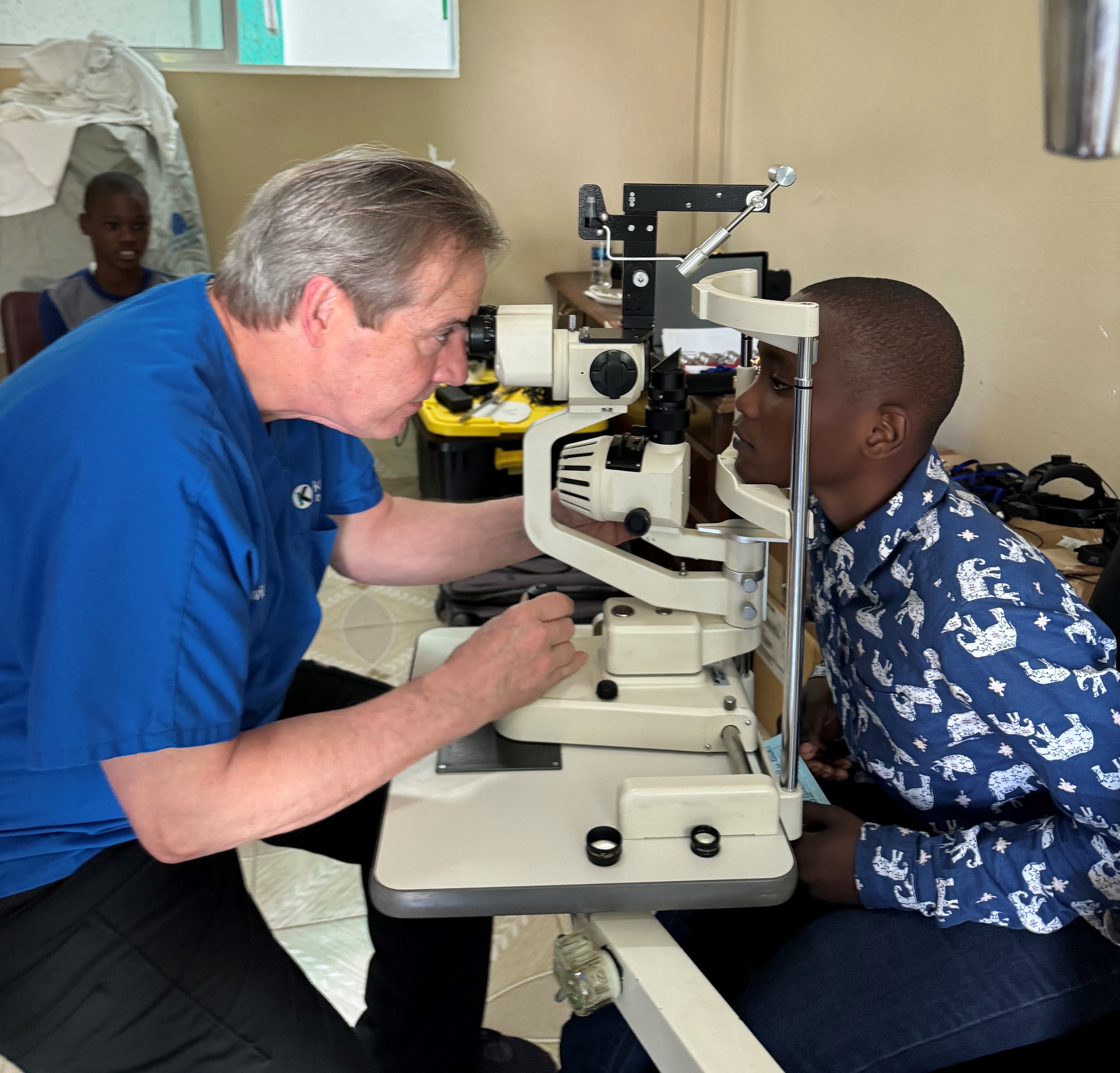 Dr. McPhillips examining patient in Haiti