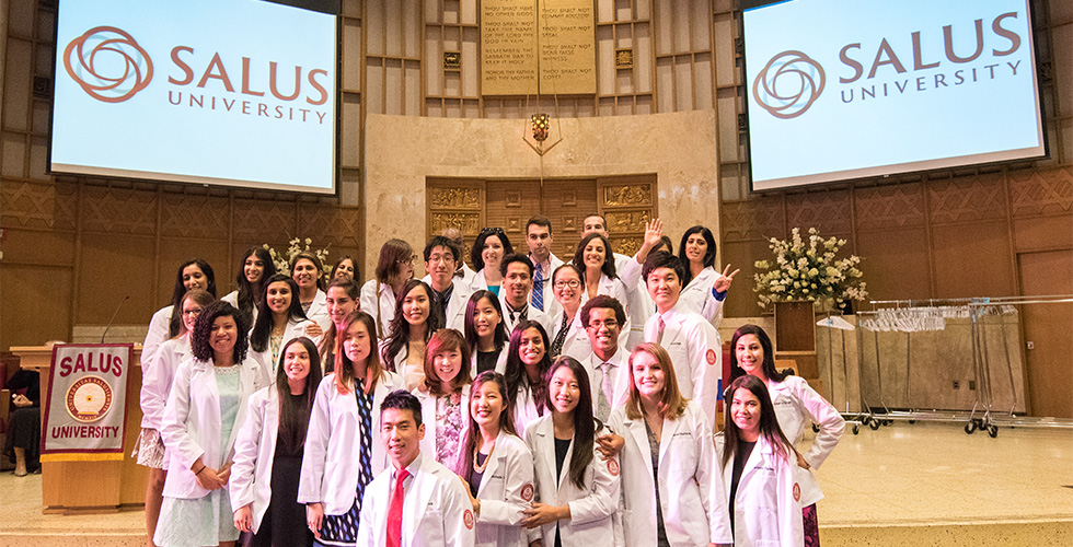 students in white coats