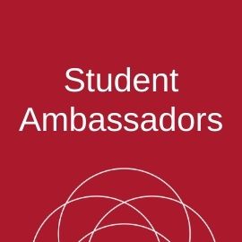 Graphic with text that reads student ambassadors