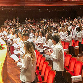 Students at the white coat ceremony