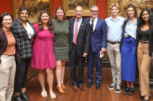 Salus and Drexel presidents with Salus students