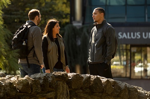 students in front of Salus