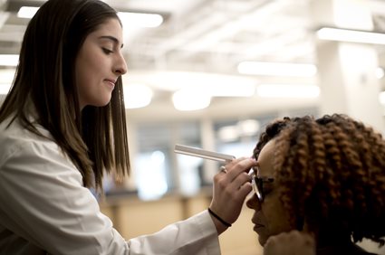 Audiologist and patient