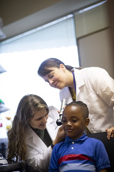 Pediatric ear exam at PEI