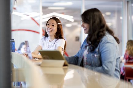 Students in the library