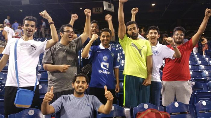 Qassim University students cheering on the Phillies