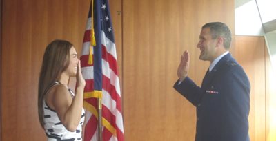 Sarah Ganz, OD ’15 with Dr. Michael Rebar ’10