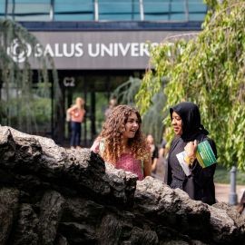 Two students on campus